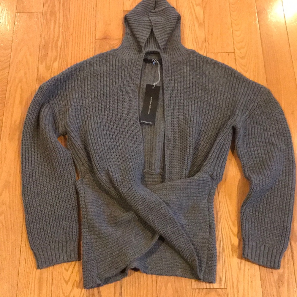 Grey Sweater Twisted Back